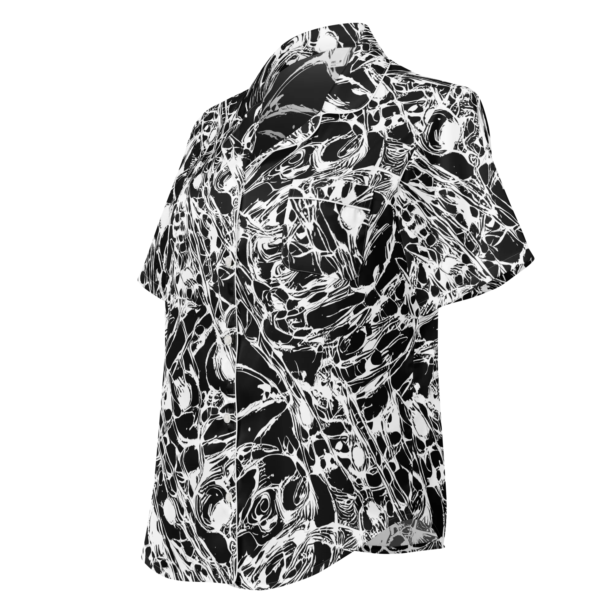Ravenous Lines on Women's Short Sleeve Pajama Top — Left Front