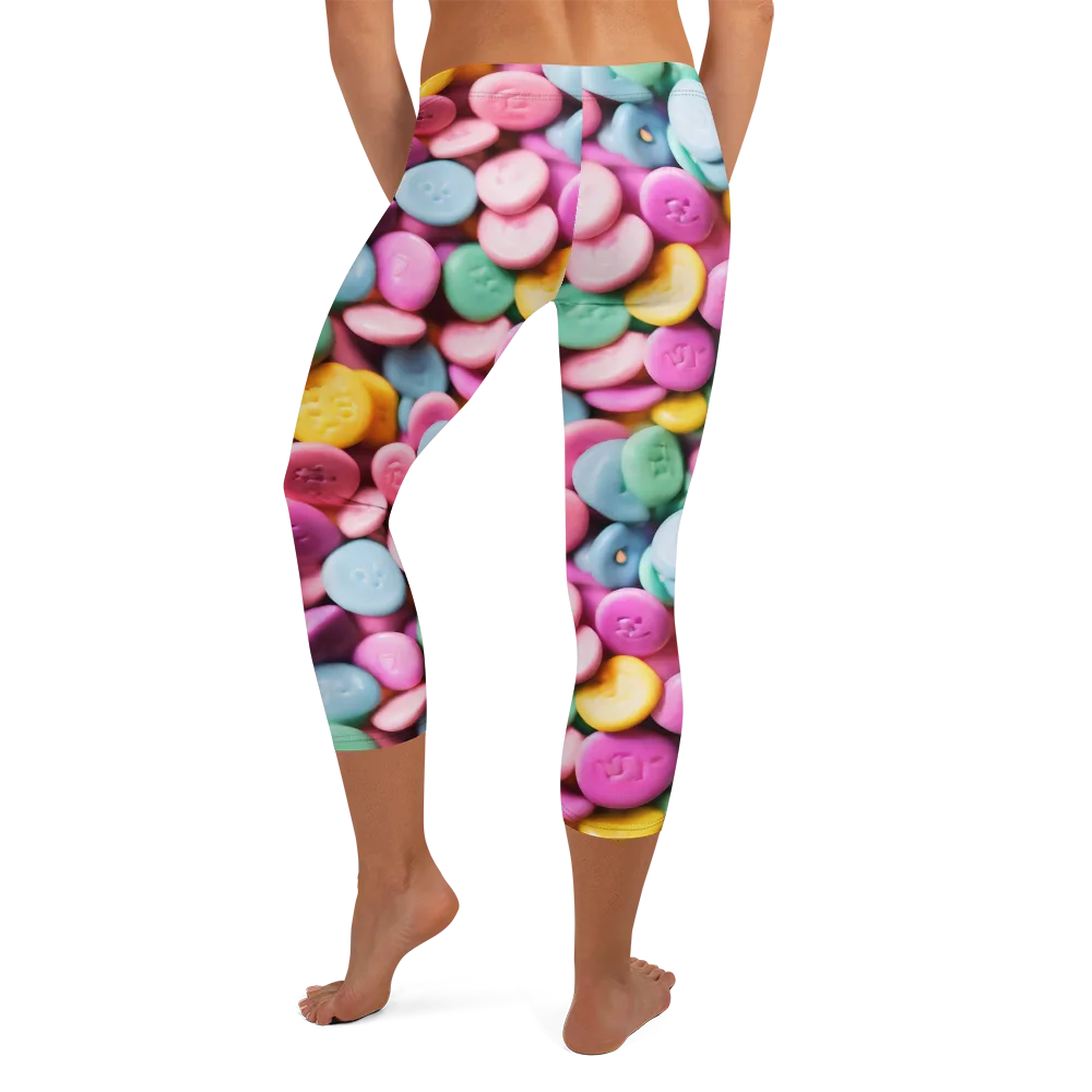 Candy Confetti on Capri Leggings — Back