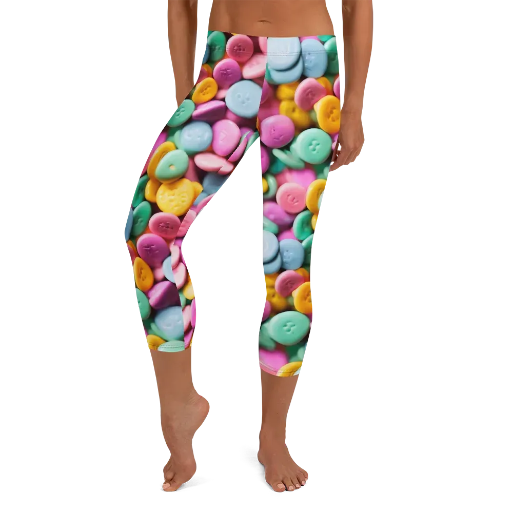 Candy Confetti on Capri Leggings — Front