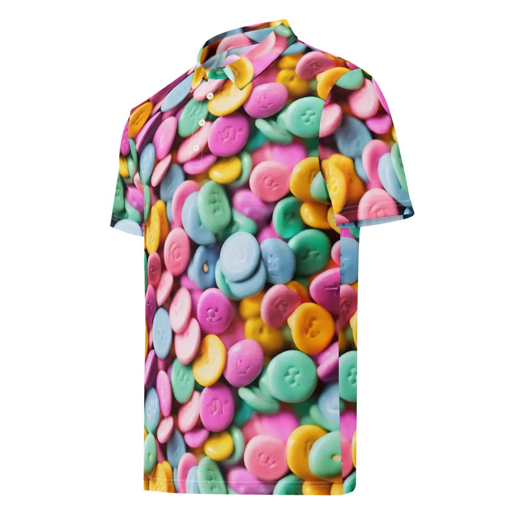 Candy Confetti on Men's Slim Fit Polo Shirt — Left Front
