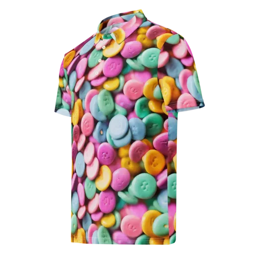 Candy Confetti on a Men's Slim Fit Polo Shirt