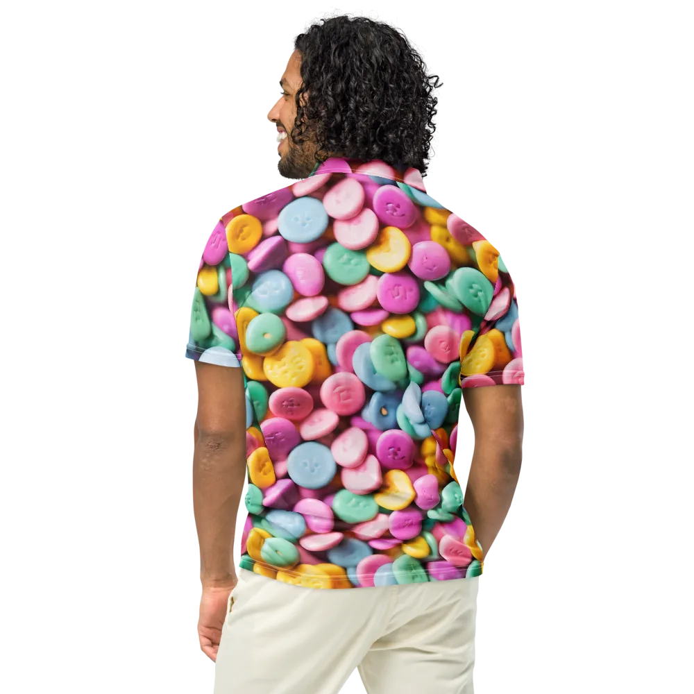 Candy Confetti on Men's Slim Fit Polo Shirt — Back