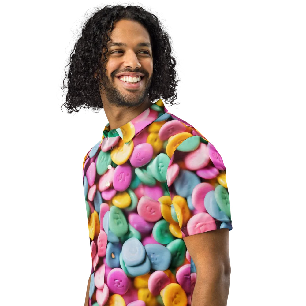 Candy Confetti on Men's Slim Fit Polo Shirt — Left Front
