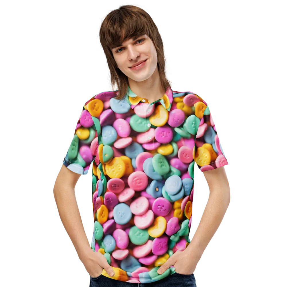 Candy Confetti on Men's Slim Fit Polo Shirt — Front