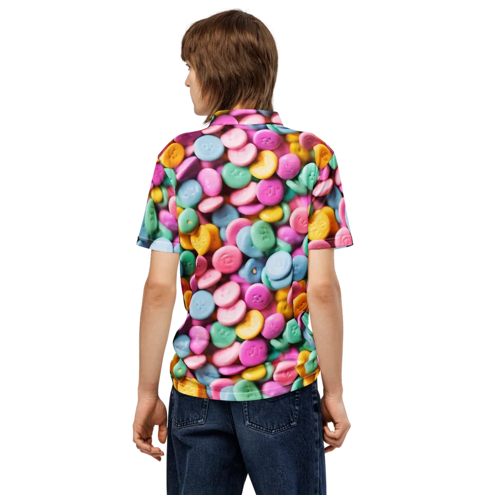 Candy Confetti on Men's Slim Fit Polo Shirt — Back