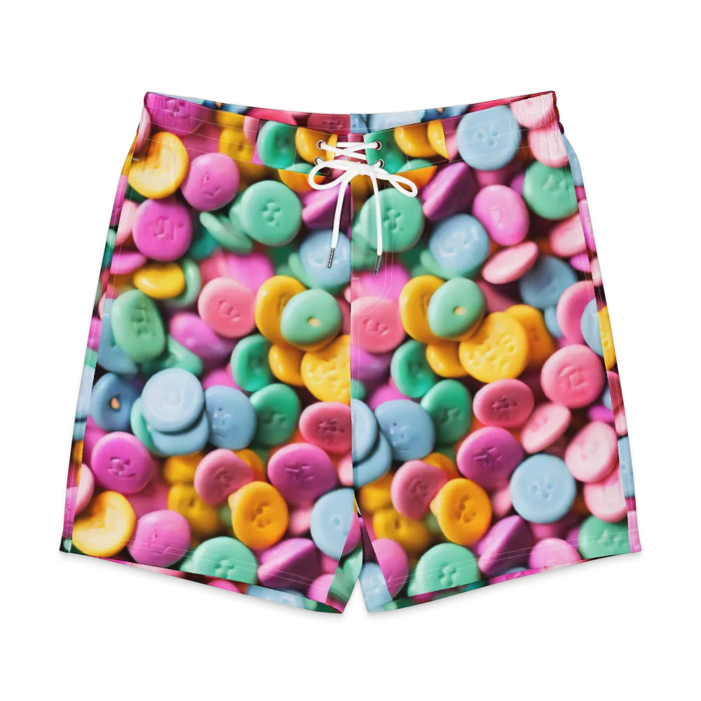 Candy Confetti on Men's Board Shorts — Front