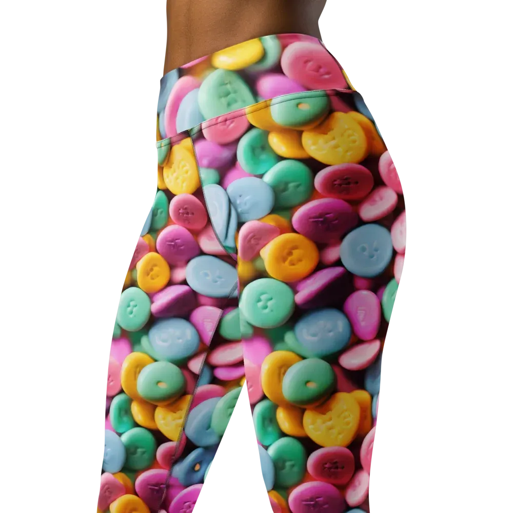 Candy Confetti on Yoga Leggings — Left Front
