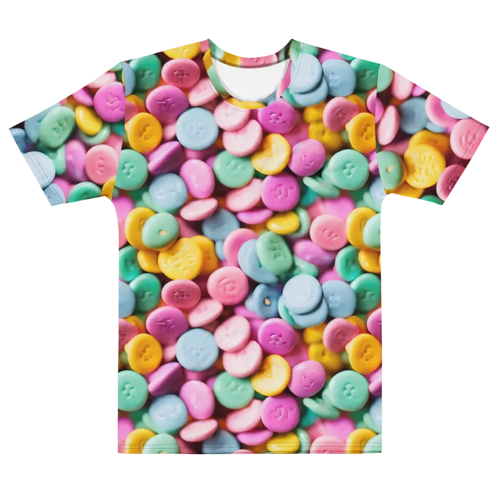 Candy Confetti on Men's Cotton Crew Neck T-Shirt — Front