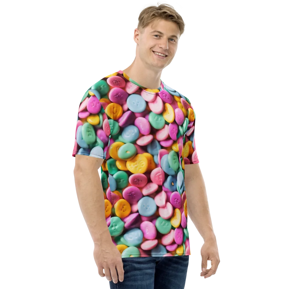 Candy Confetti on Men's Crew Neck T-Shirt — Right
