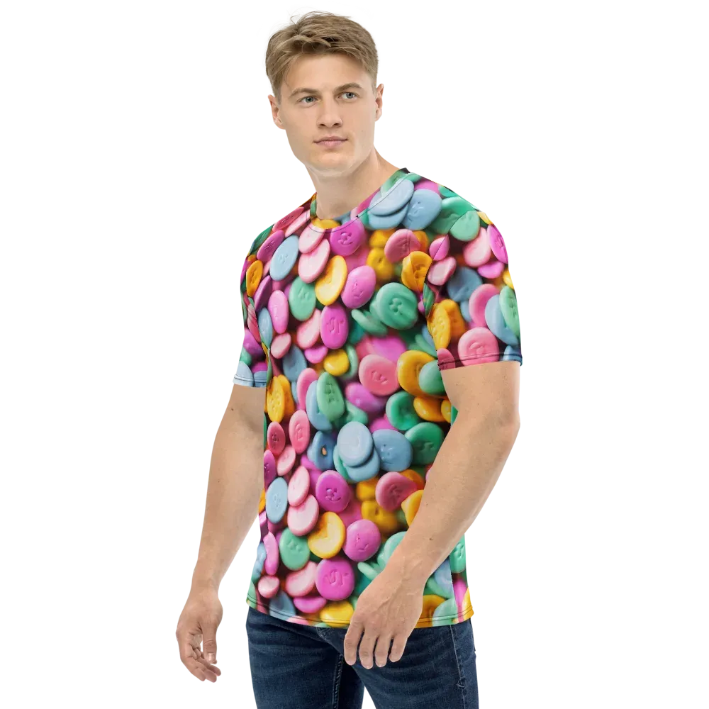 Candy Confetti on Men's Crew Neck T-Shirt — Left