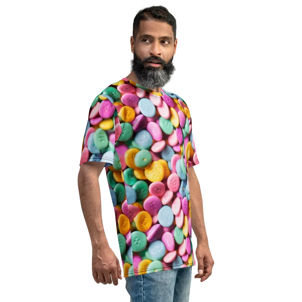 Candy Confetti on Men's Crew Neck T-Shirt — Right