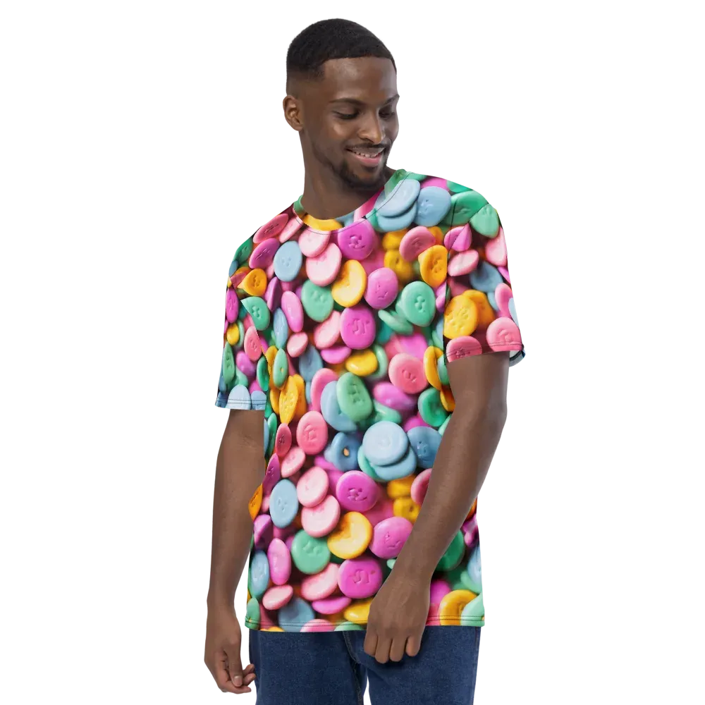 Candy Confetti on Men's Crew Neck T-Shirt — Left