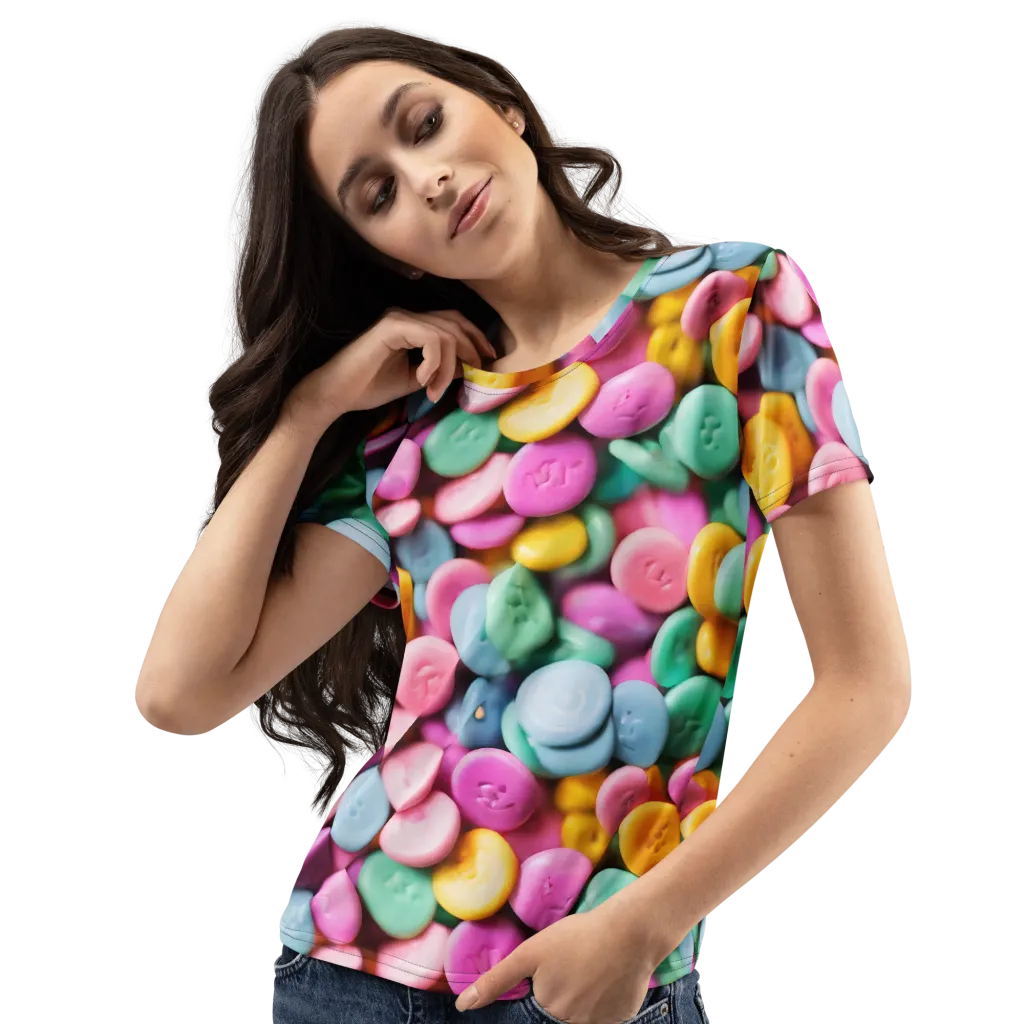 Candy Confetti on Women's Crew Neck T-Shirt — Left Front