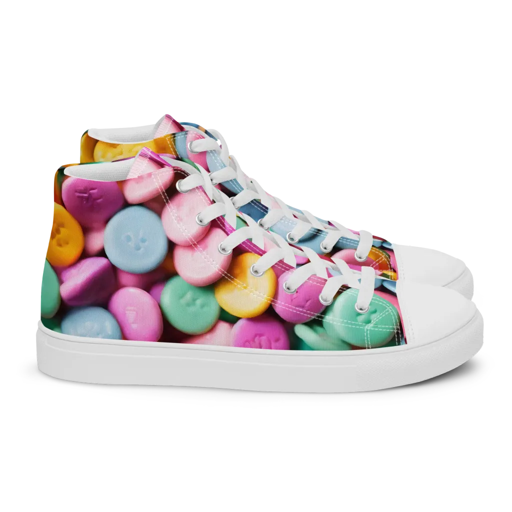 Candy Confetti on Women's High Top Canvas Shoes — Right