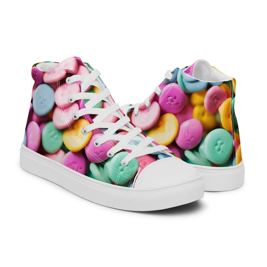 Candy Confetti on Women's High Top Canvas Shoes — Right