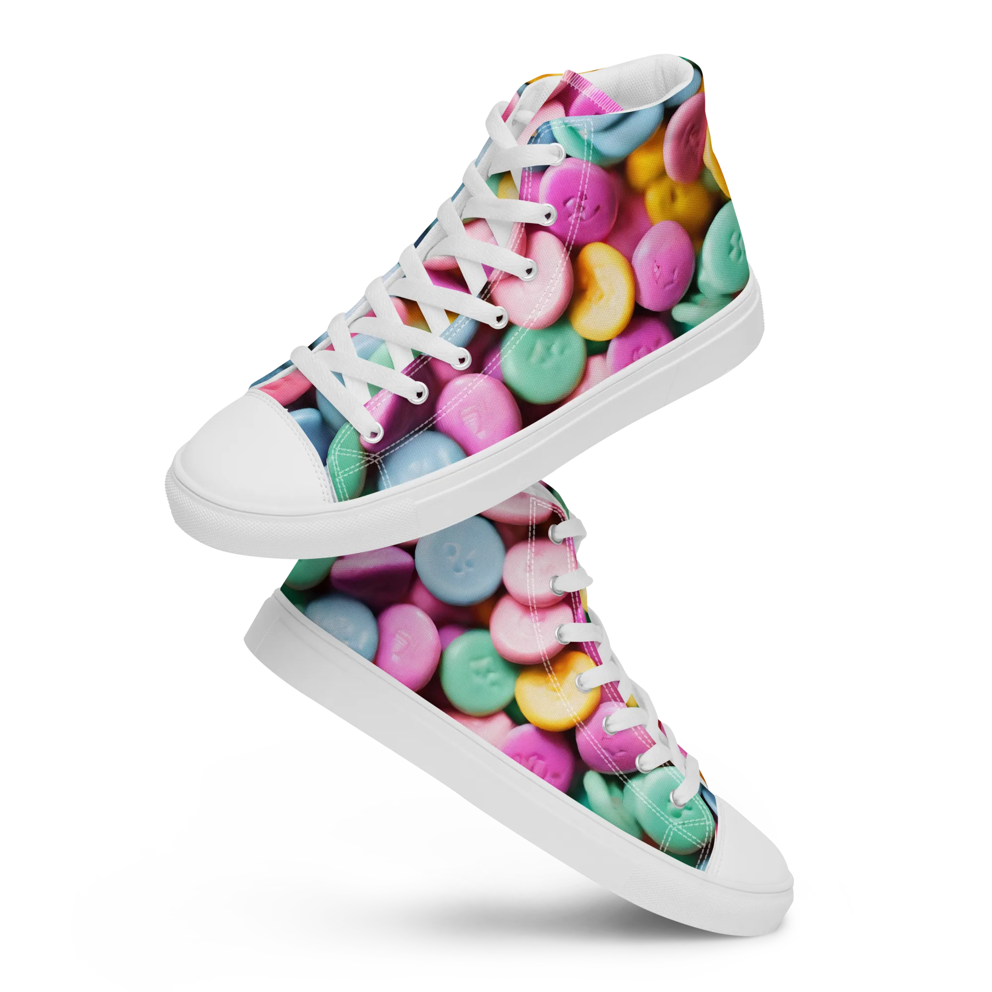 Candy Confetti on Women's High Top Canvas Shoes — Front