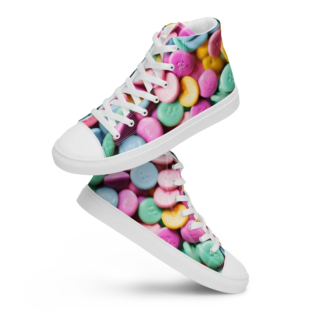 Candy Confetti on Women's High Top Canvas Shoes — Front