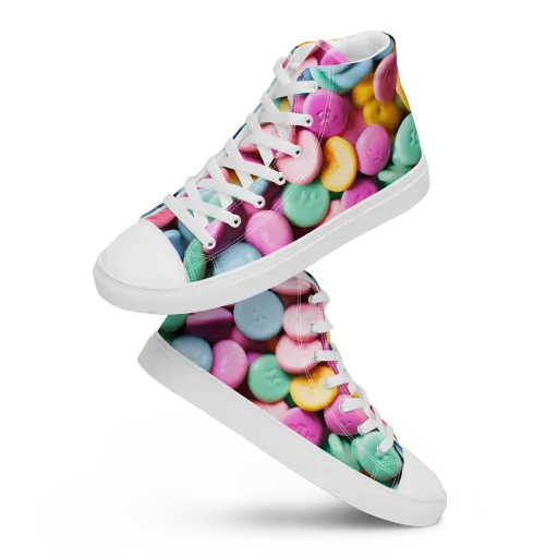 Candy Confetti on a Women's High Top Canvas Shoes