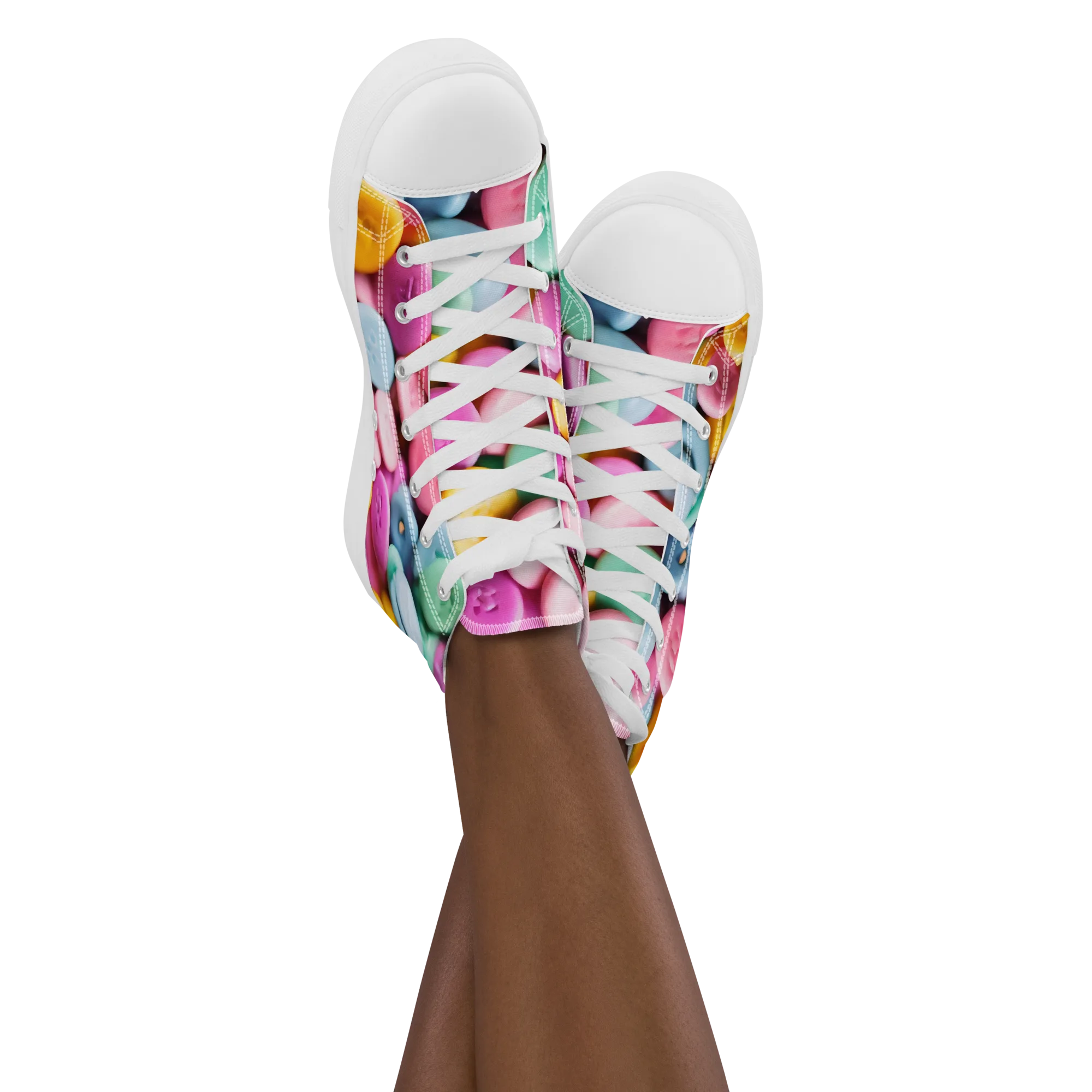 Candy Confetti on Women's High Top Canvas Shoes — Front