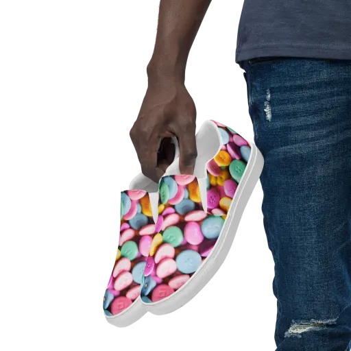 Candy Confetti on a Men's Slip-On Canvas Shoes