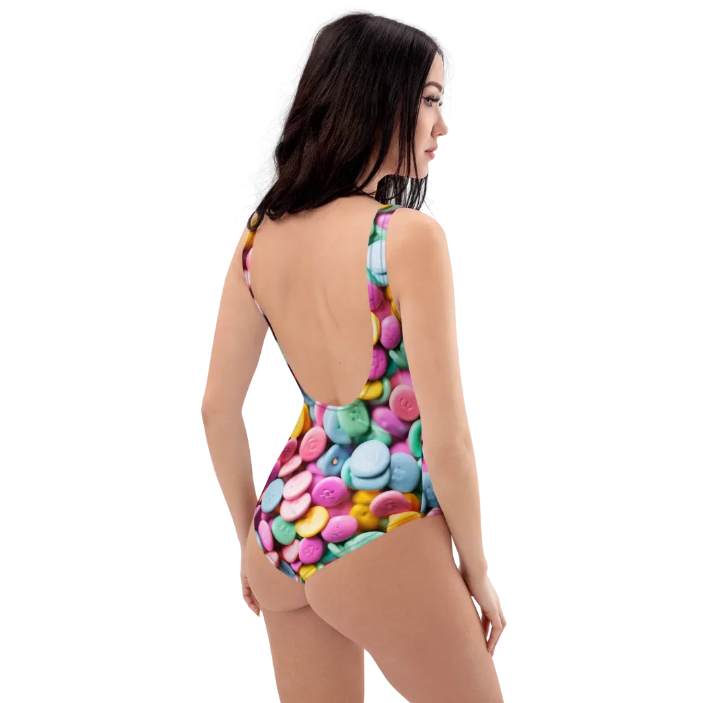 Candy Confetti on One-Piece Swimsuit — Right Back