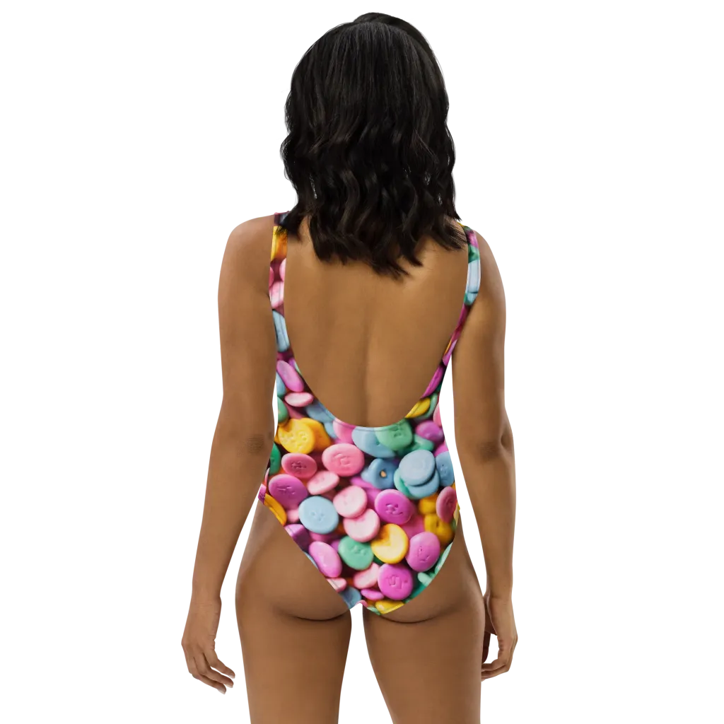 Candy Confetti on One-Piece Swimsuit — Back