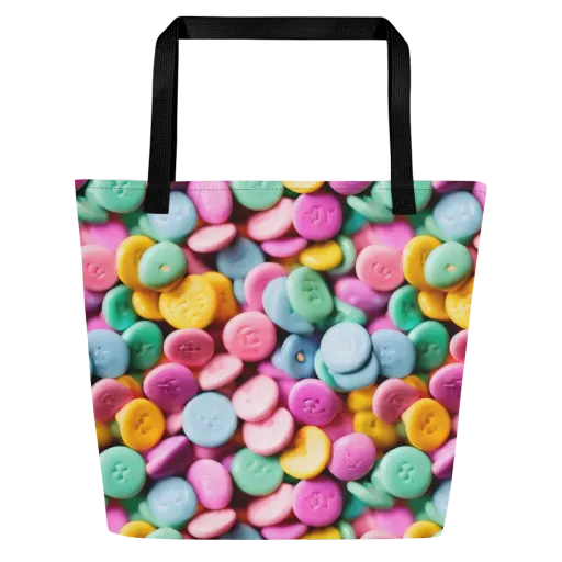 Candy Confetti on a Large Tote Bag W/ Pocket