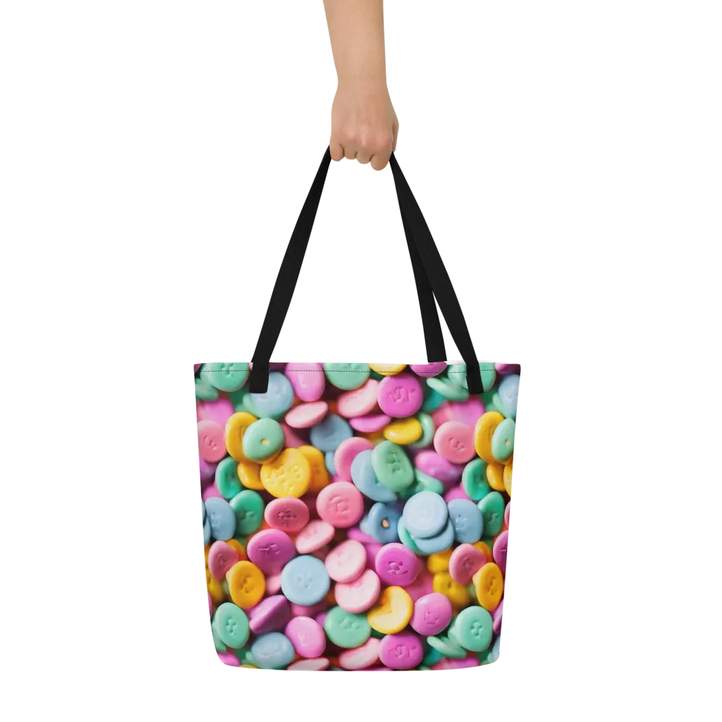 Candy Confetti on Large Tote Bag W/ Pocket — Front