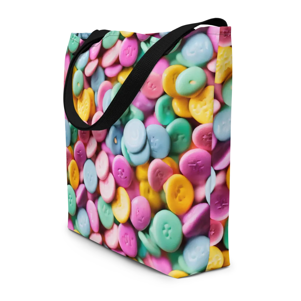 Candy Confetti on Large Tote Bag W/ Pocket — Front