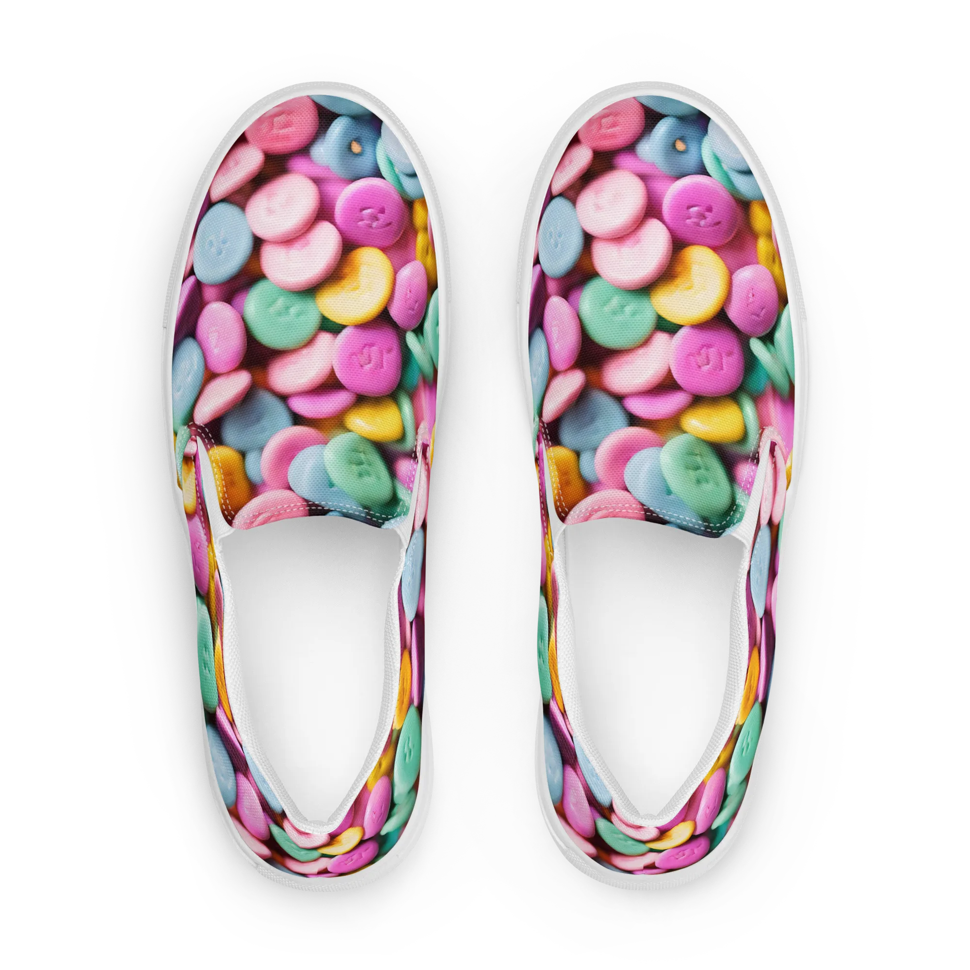 Candy Confetti on Women's Slip-On Canvas Shoes — Front