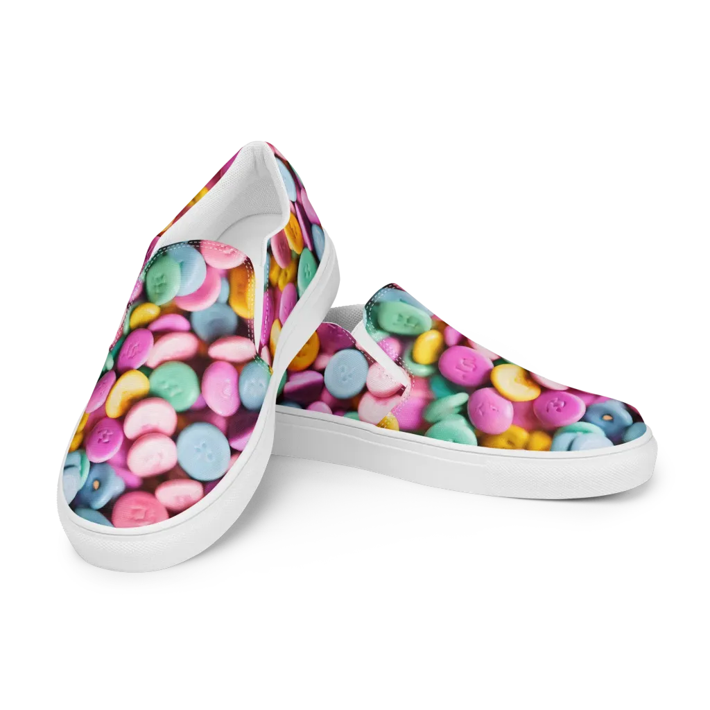 Candy Confetti on Women's Slip-On Canvas Shoes — Left Front