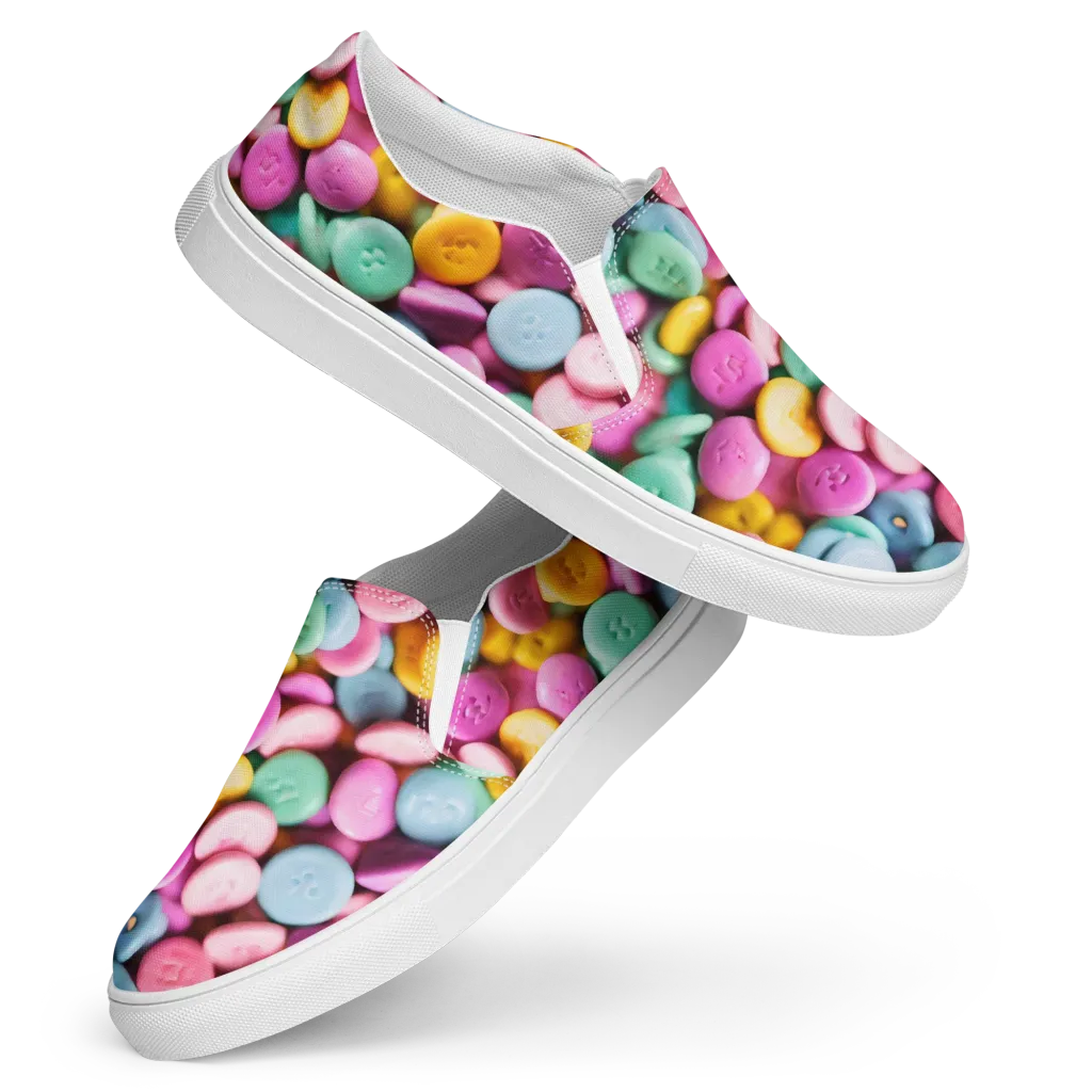 Candy Confetti on Women's Slip-On Canvas Shoes — Front
