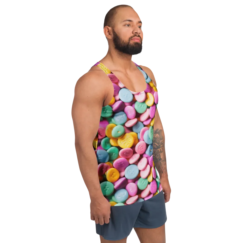 Candy Confetti on Men's Tank Top — Right Front