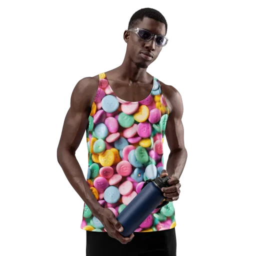 Candy Confetti on a Men's Tank Top