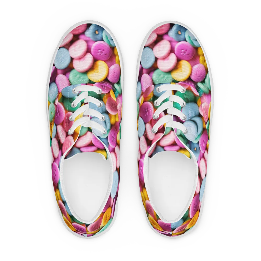 Candy Confetti on Men's Lace-Up Canvas Shoes — Front