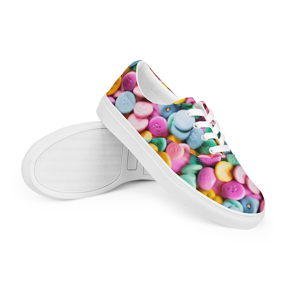 Candy Confetti on Men's Lace-Up Canvas Shoes — Right Front