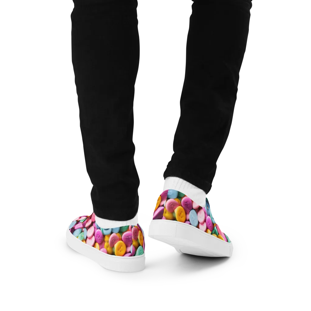 Candy Confetti on Men's Lace-Up Canvas Shoes — Back