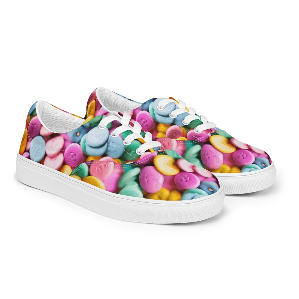 Candy Confetti on Men's Lace-Up Canvas Shoes — Right Front