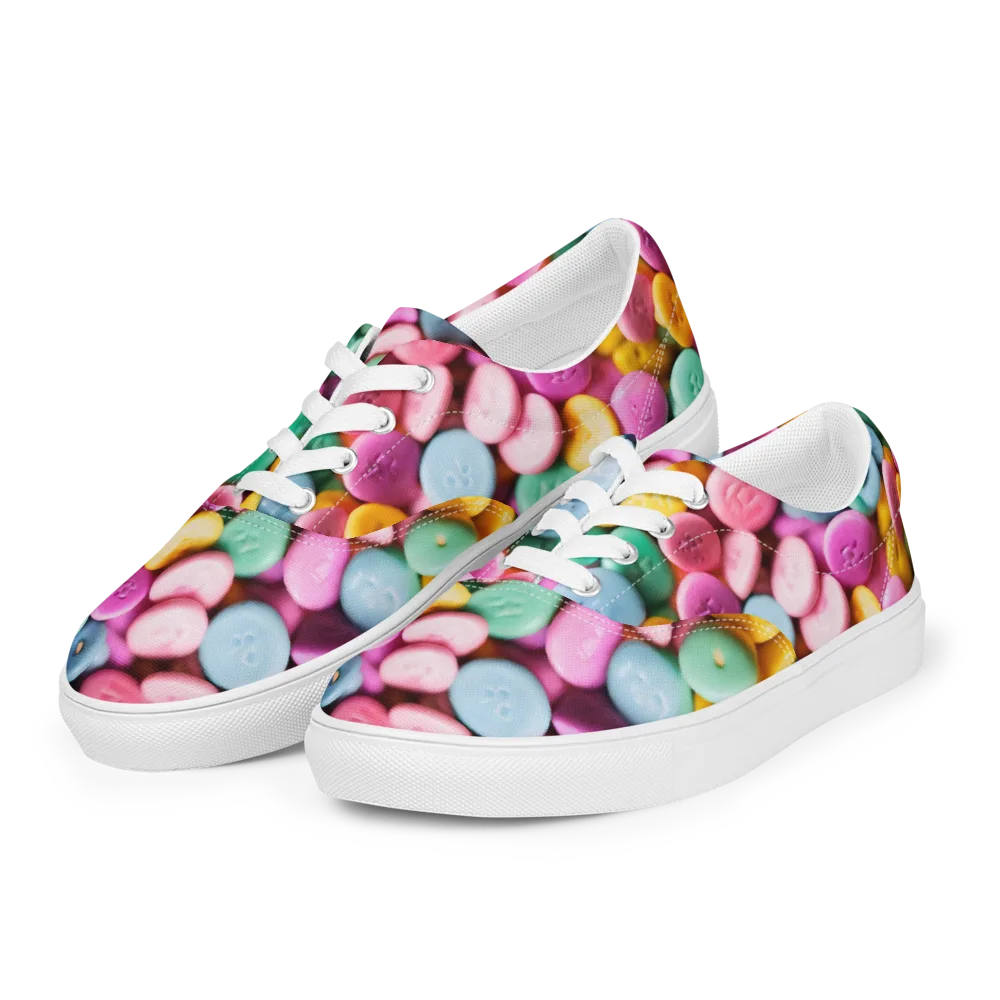 Candy Confetti on Men's Lace-Up Canvas Shoes — Left Front