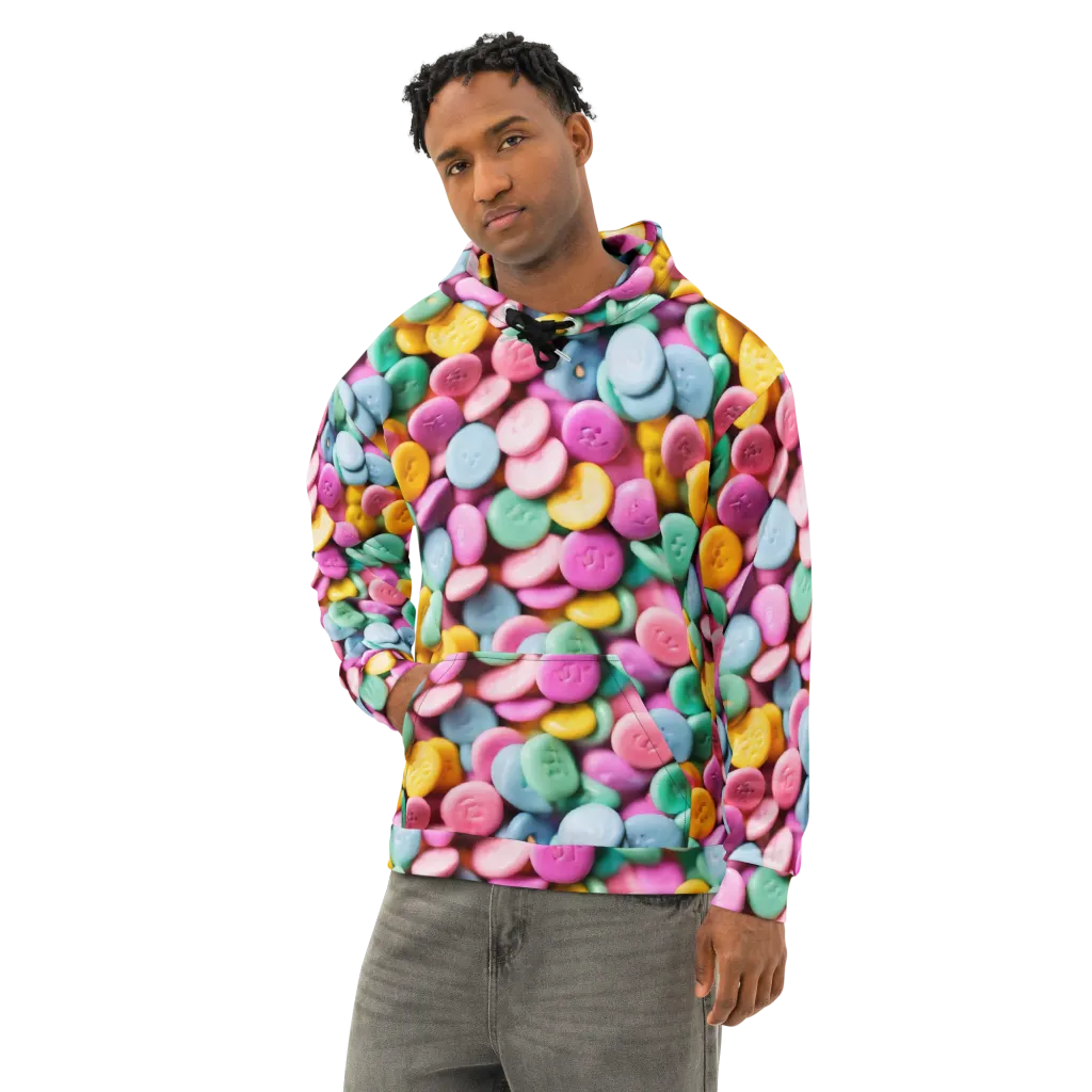 Candy Confetti on Cotton Hoodie — Left Front