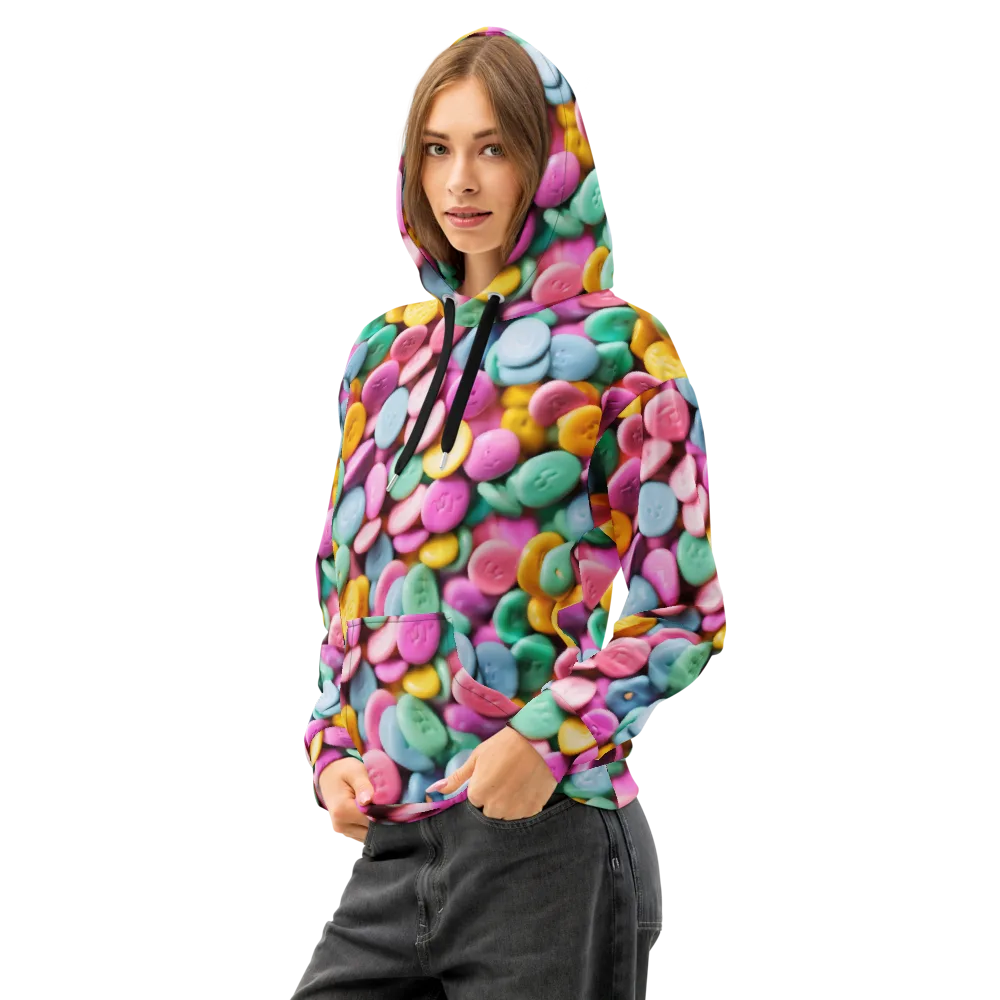 Candy Confetti on Cotton Hoodie — Left Front