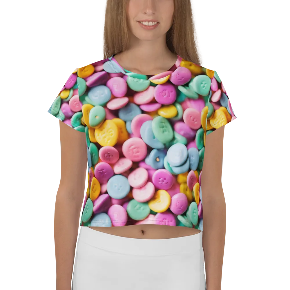 Candy Confetti on Crop Tee — Front
