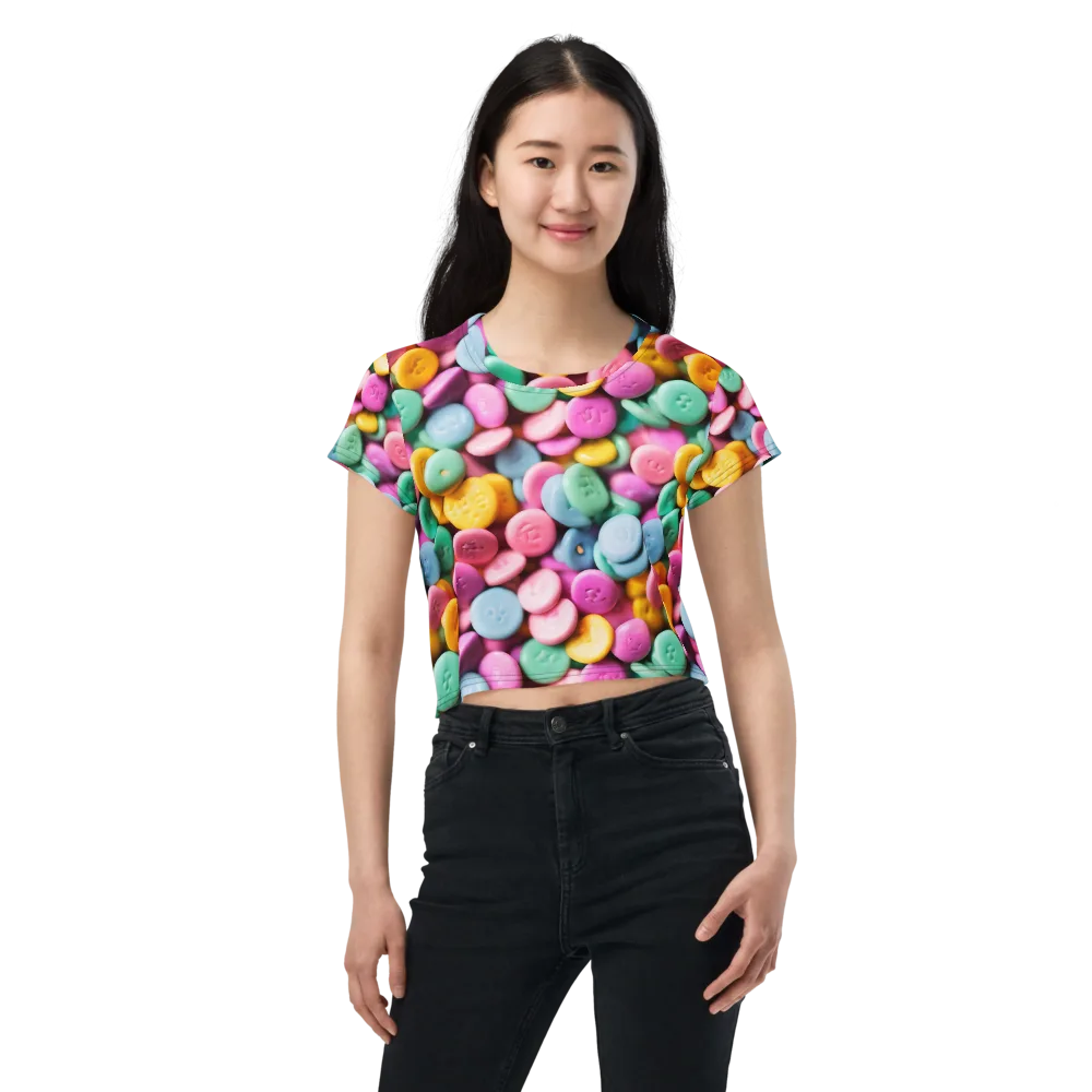 Candy Confetti on Crop Tee — Front