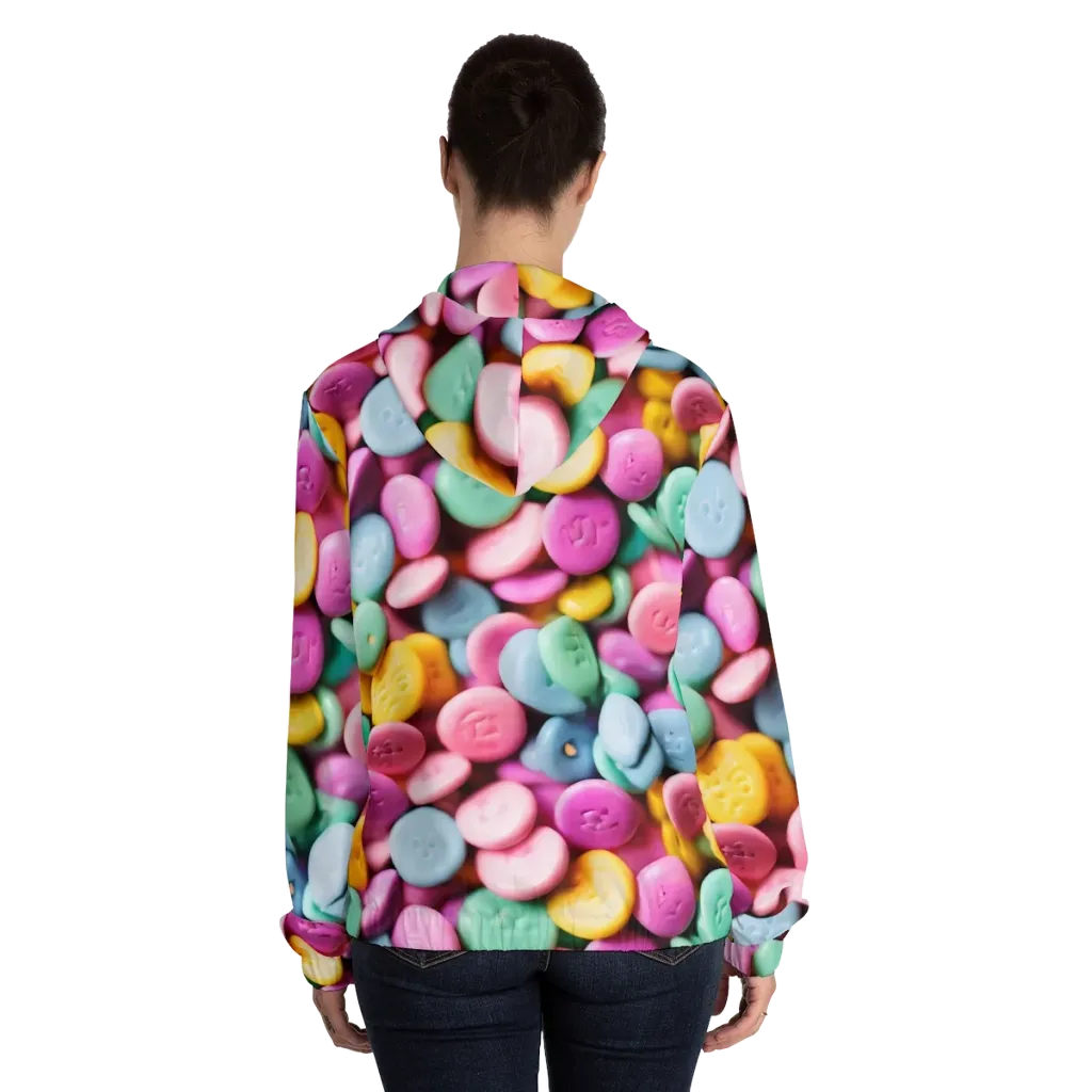 Candy Confetti on Women's Full-Zip Hoodie — Back On Person