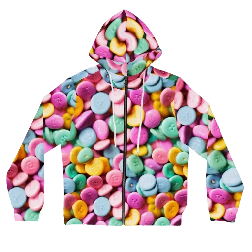 Candy Confetti on a Women's Full-Zip Hoodie