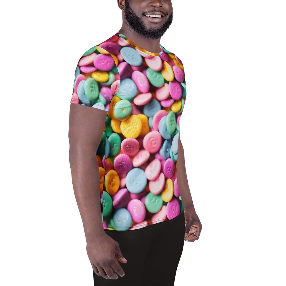 Candy Confetti on Men's Athletic T-Shirt — Right