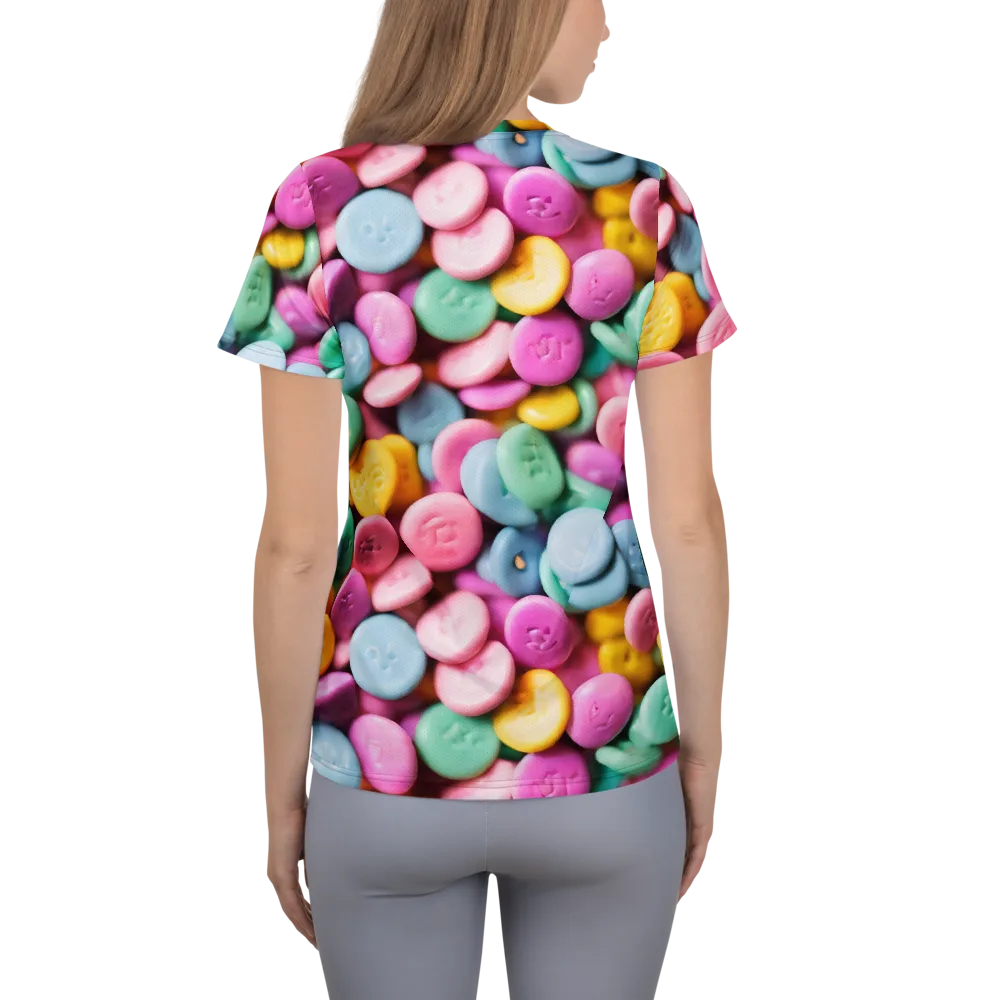 Candy Confetti on Women's Athletic T-Shirt — Back