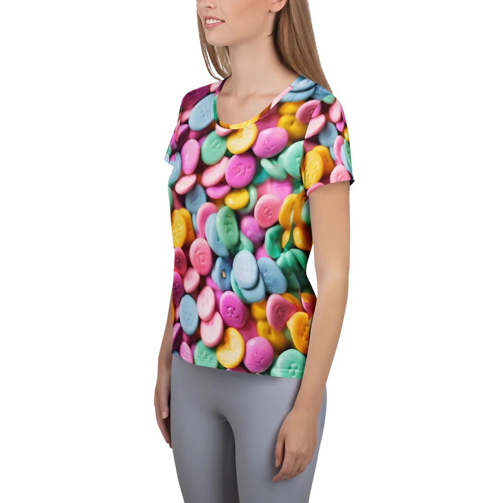 Candy Confetti on Women's Athletic T-Shirt — Left