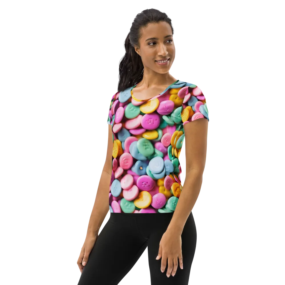 Candy Confetti on Women's Athletic T-Shirt — Left