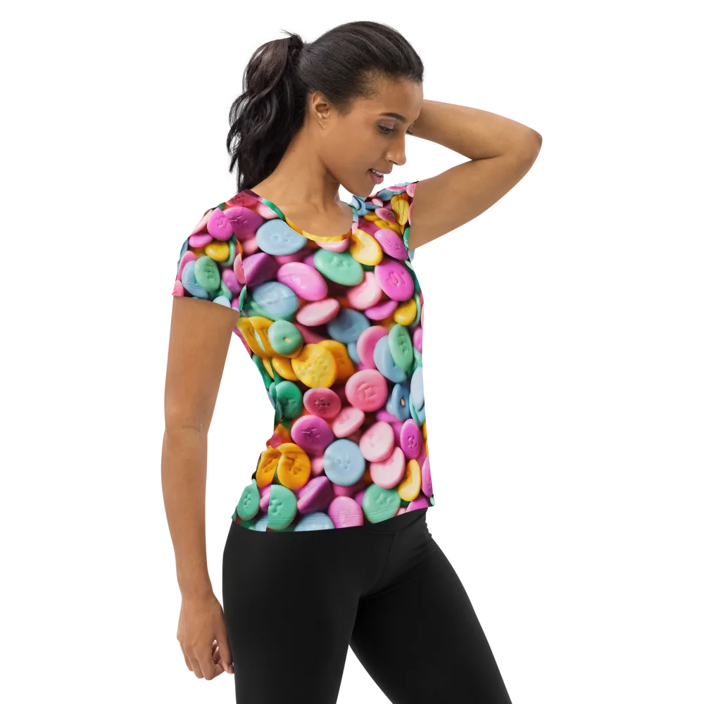 Candy Confetti on Women's Athletic T-Shirt — Right
